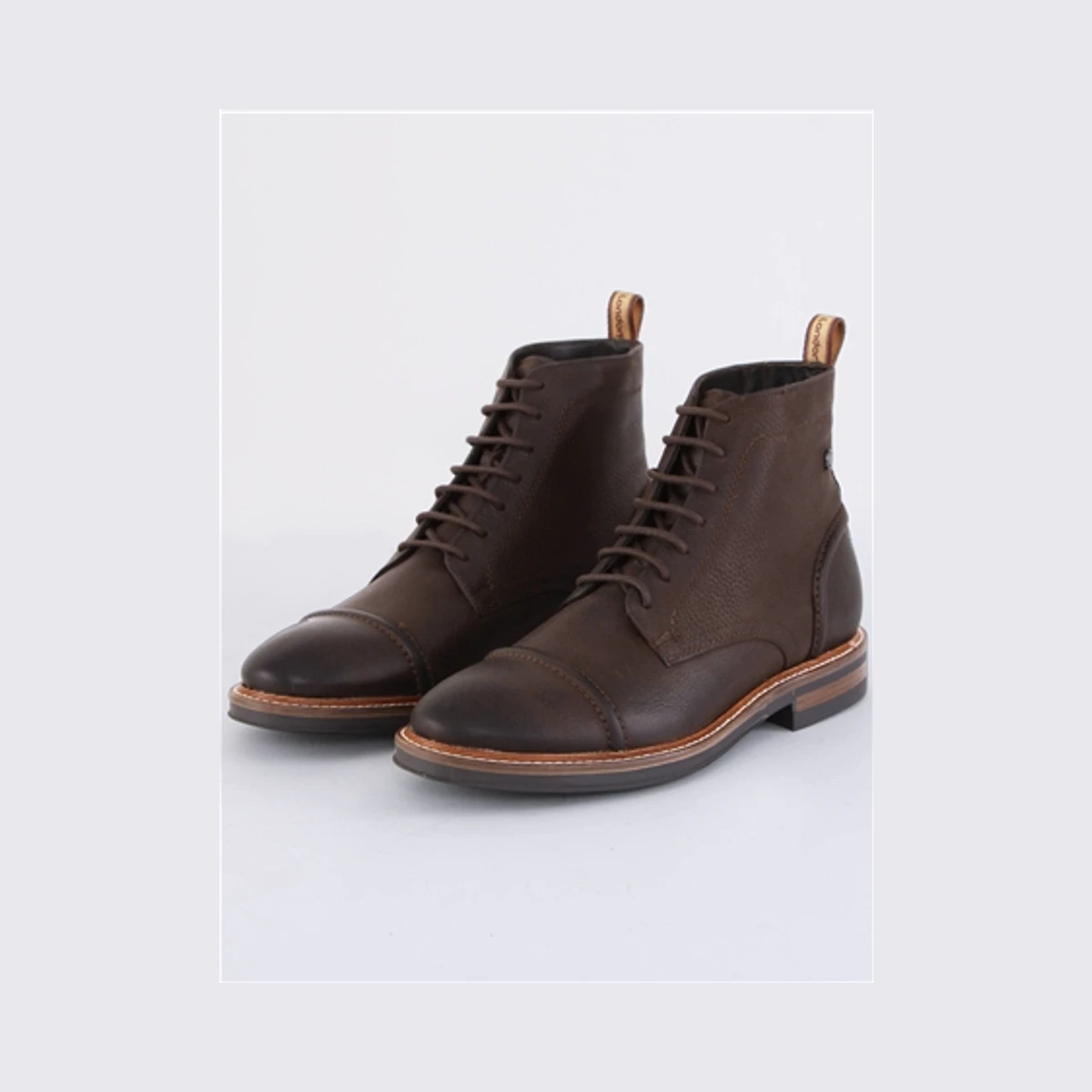 Base London Dudley Tumble Toe Cap Boots in Brown