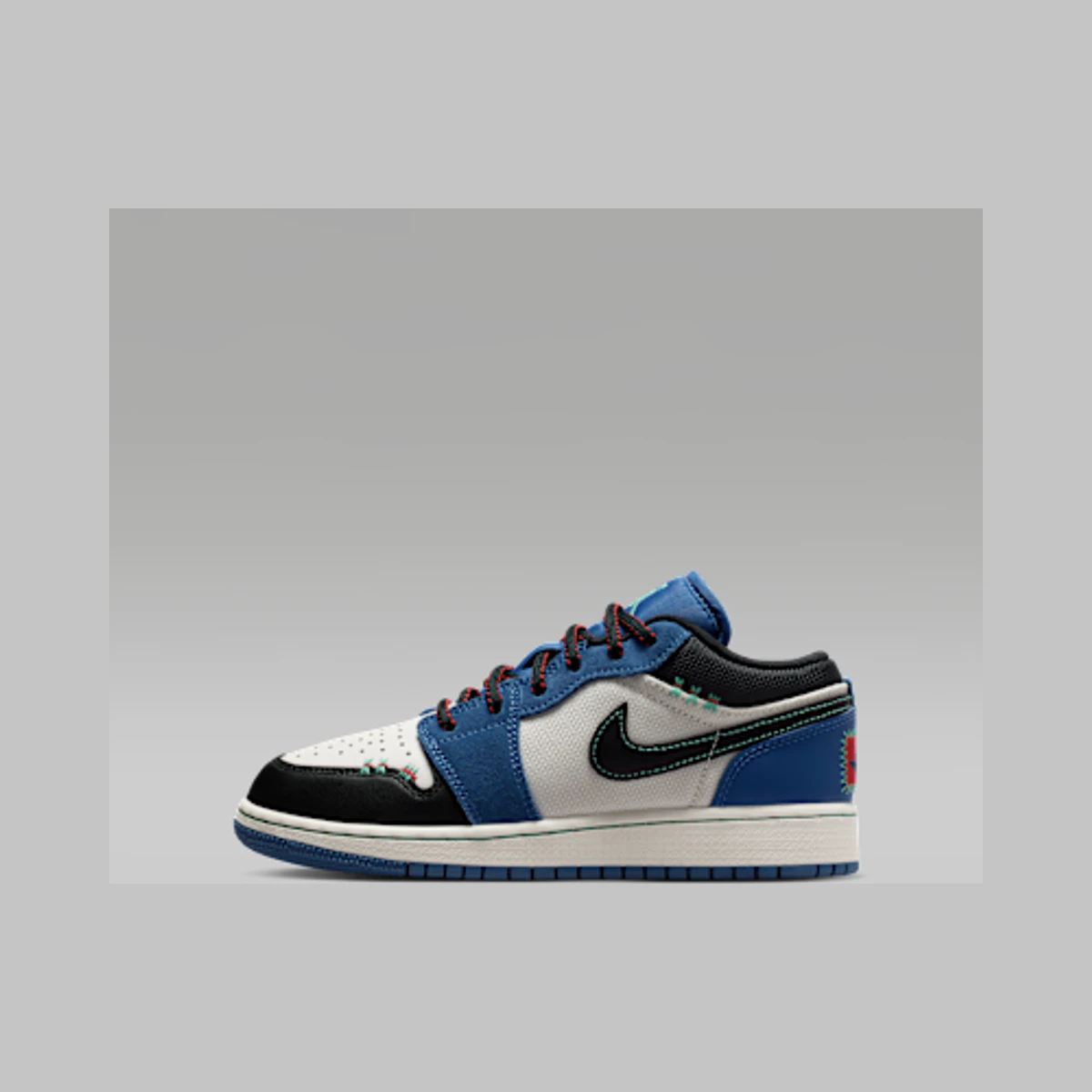 Jordan Air Jordan 1 Low SE Older Kids' Shoes in Black / Blue / Green / Red