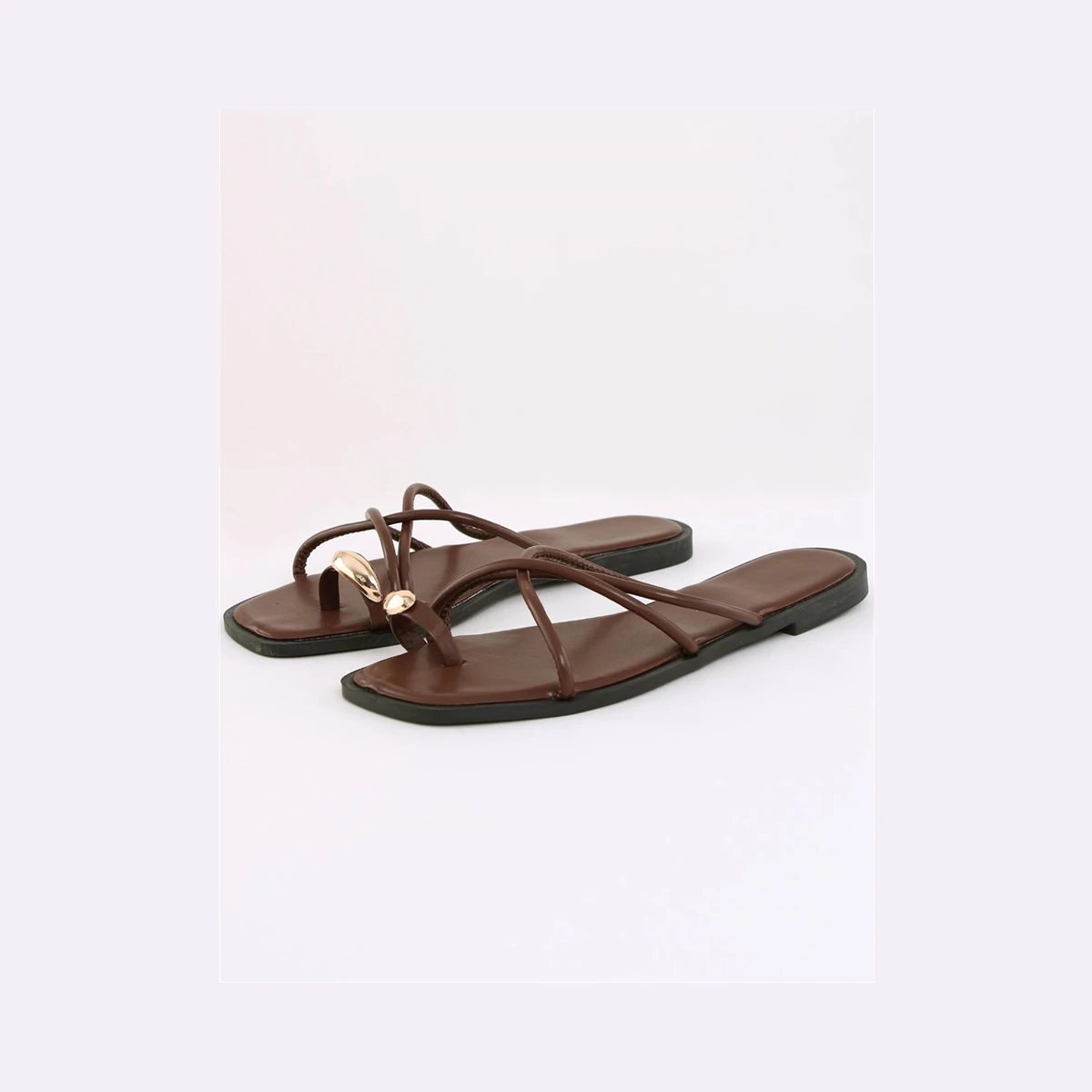 Truffle Gold Detailing Sandal in Brown