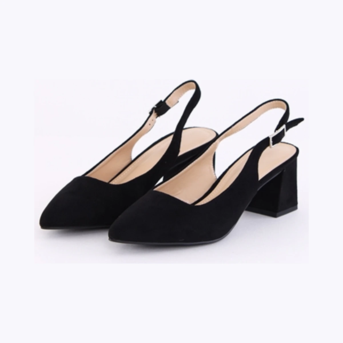 Truffle Low Block Heels in Black