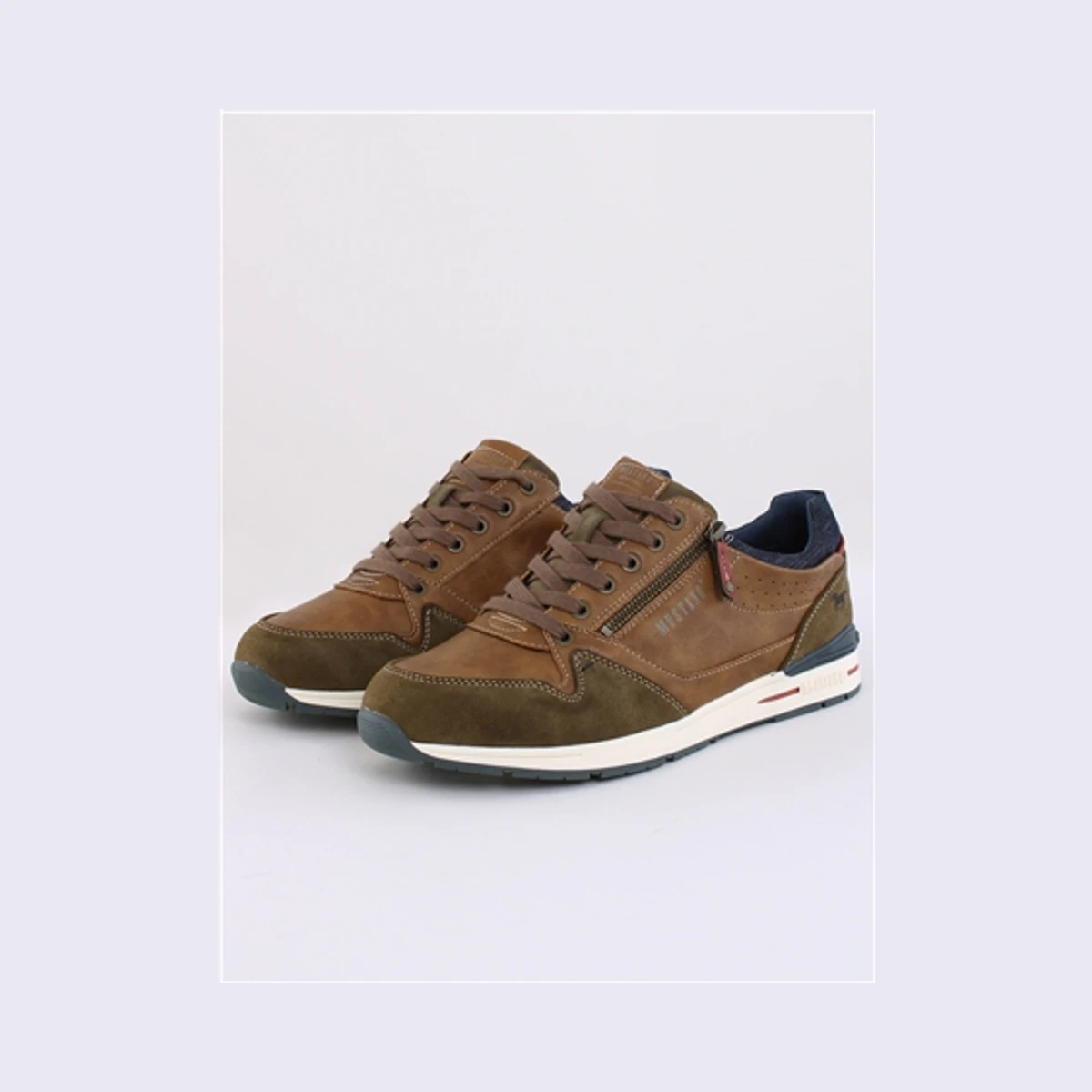 Mustang Lace Up Trainers in Brown