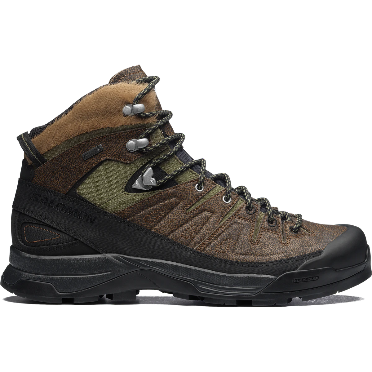 Salomon X-alp MID GTX Distressed LTR in Black / Brown