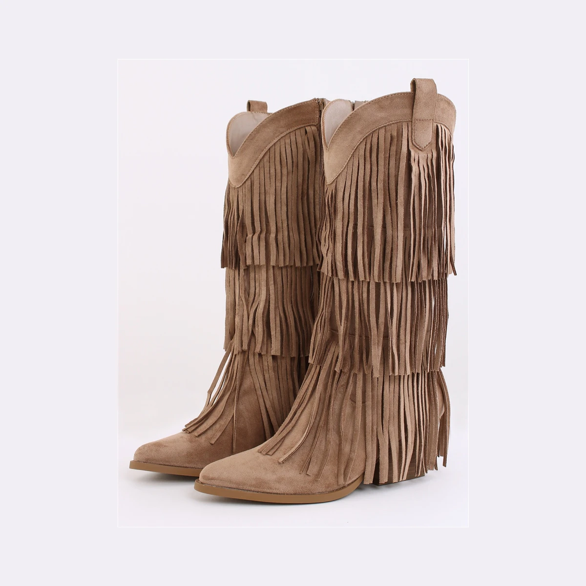 Krush Fringe Cowboy Boot in Grey