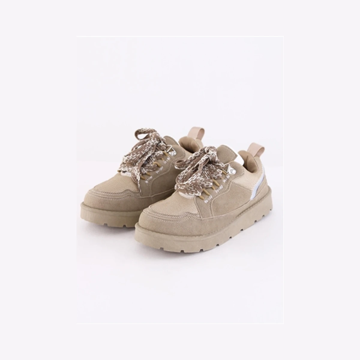 Truffle Laced Reflective Trainers in Beige