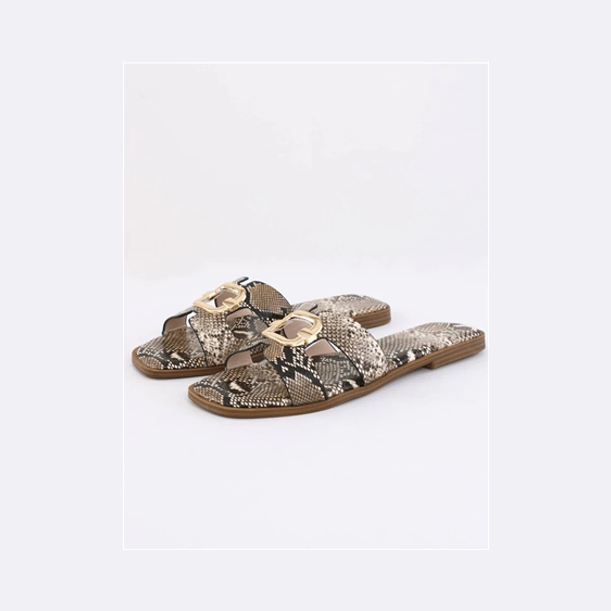Truffle Slip On Sandal in Multicolour