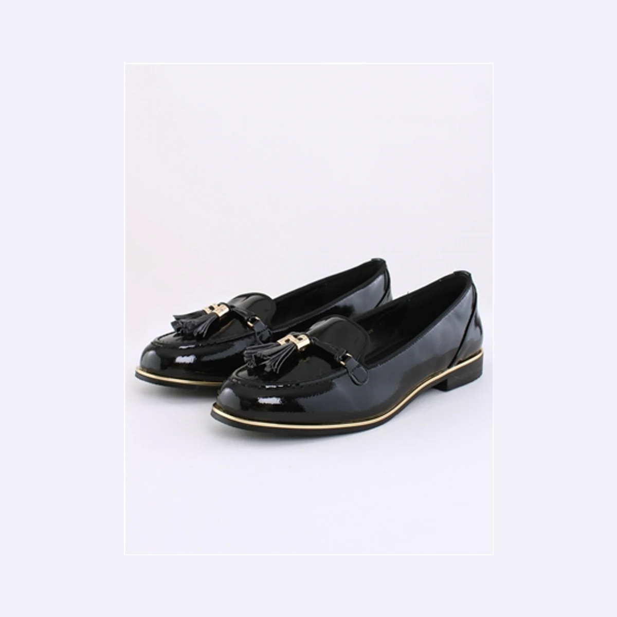 Zanni Patent Slip On Loafer in Black