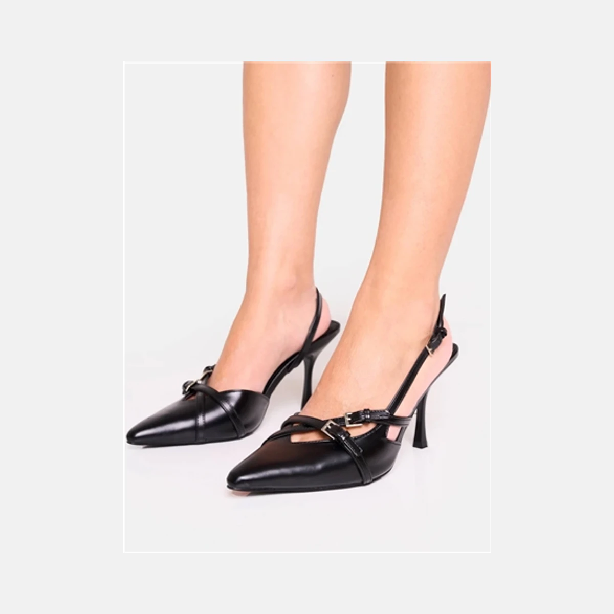 Public Desire Smooch Mid Heel Shoe in Black