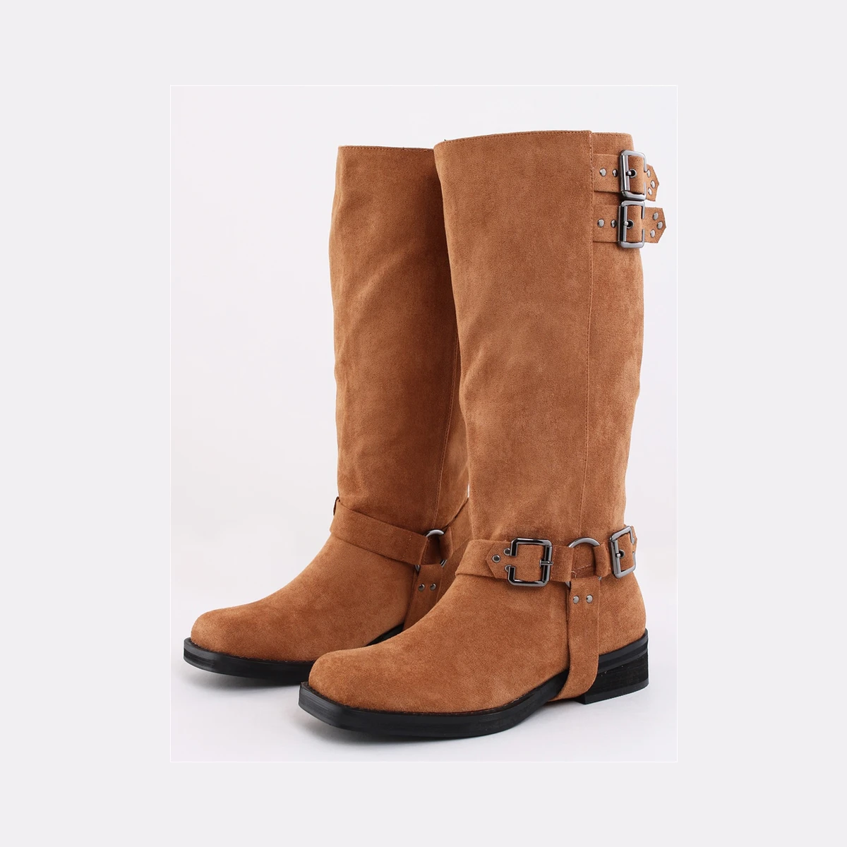 Public Desire Rooftop Biker Boot in Brown