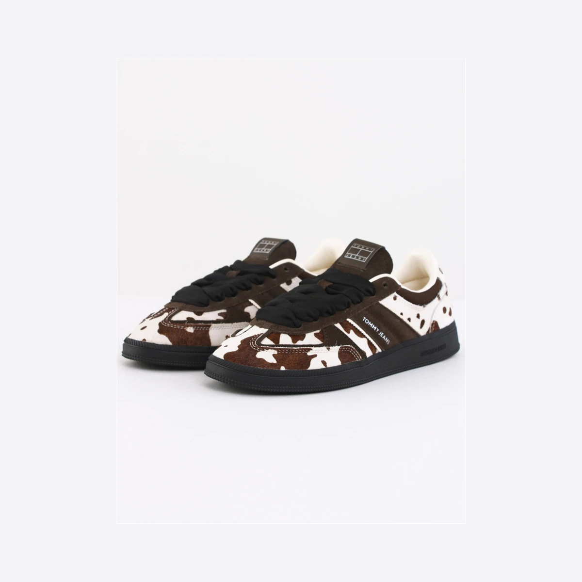 Tommy Jeans The Greenwich Cow Print Trainers in Brown
