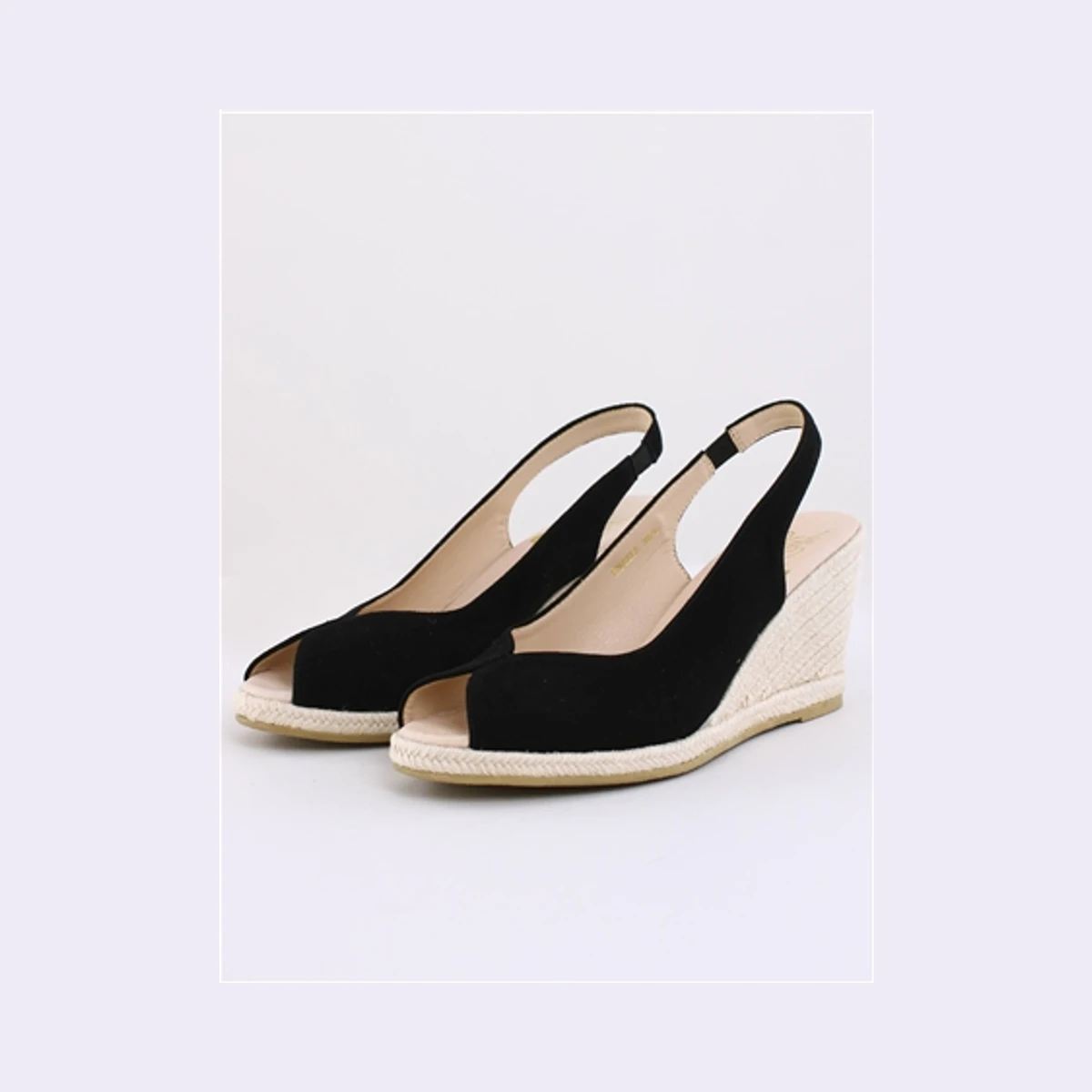 Kate Appleby Black Espadrille Wedge Shoe in Black