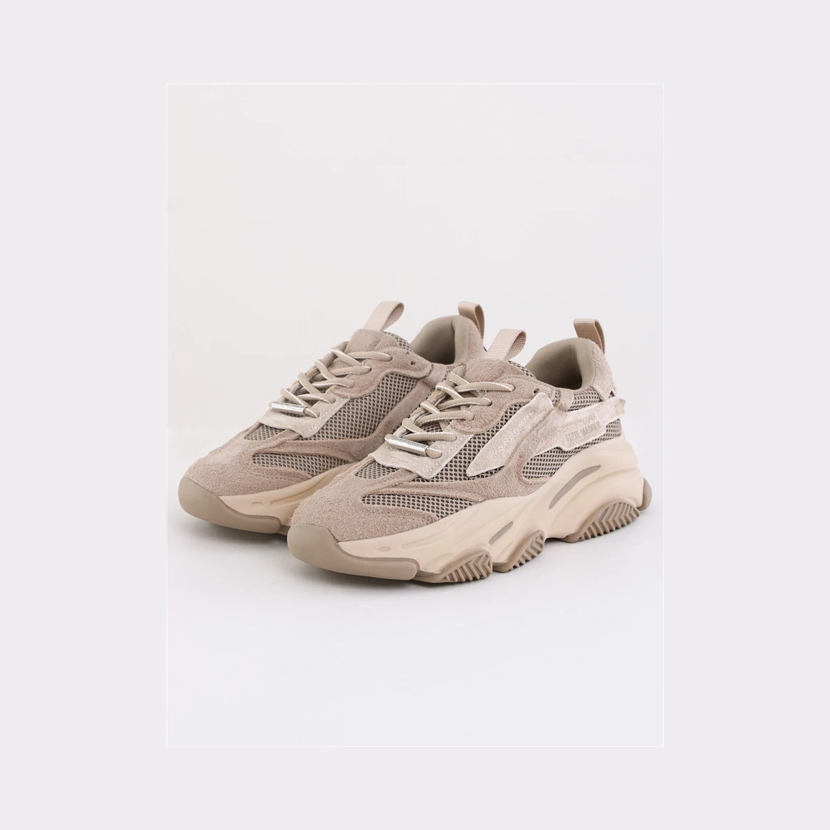 Steve Madden Suede Possession-E Trainer in Beige