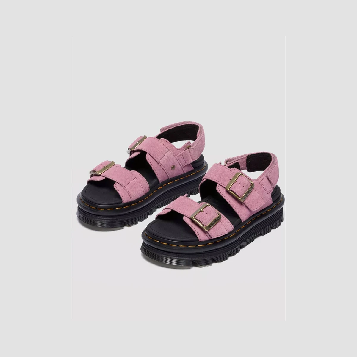 Dr. Martens Zebzag Suede Sandals in Pink
