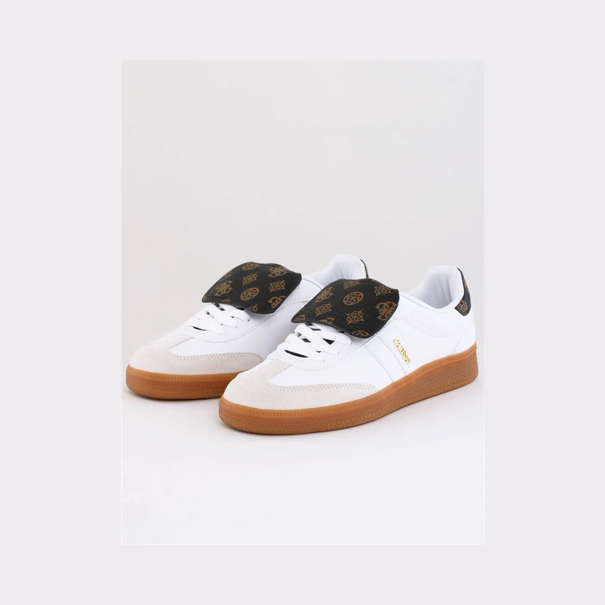 Guess Oleeza Leather Blend Sneaker in White