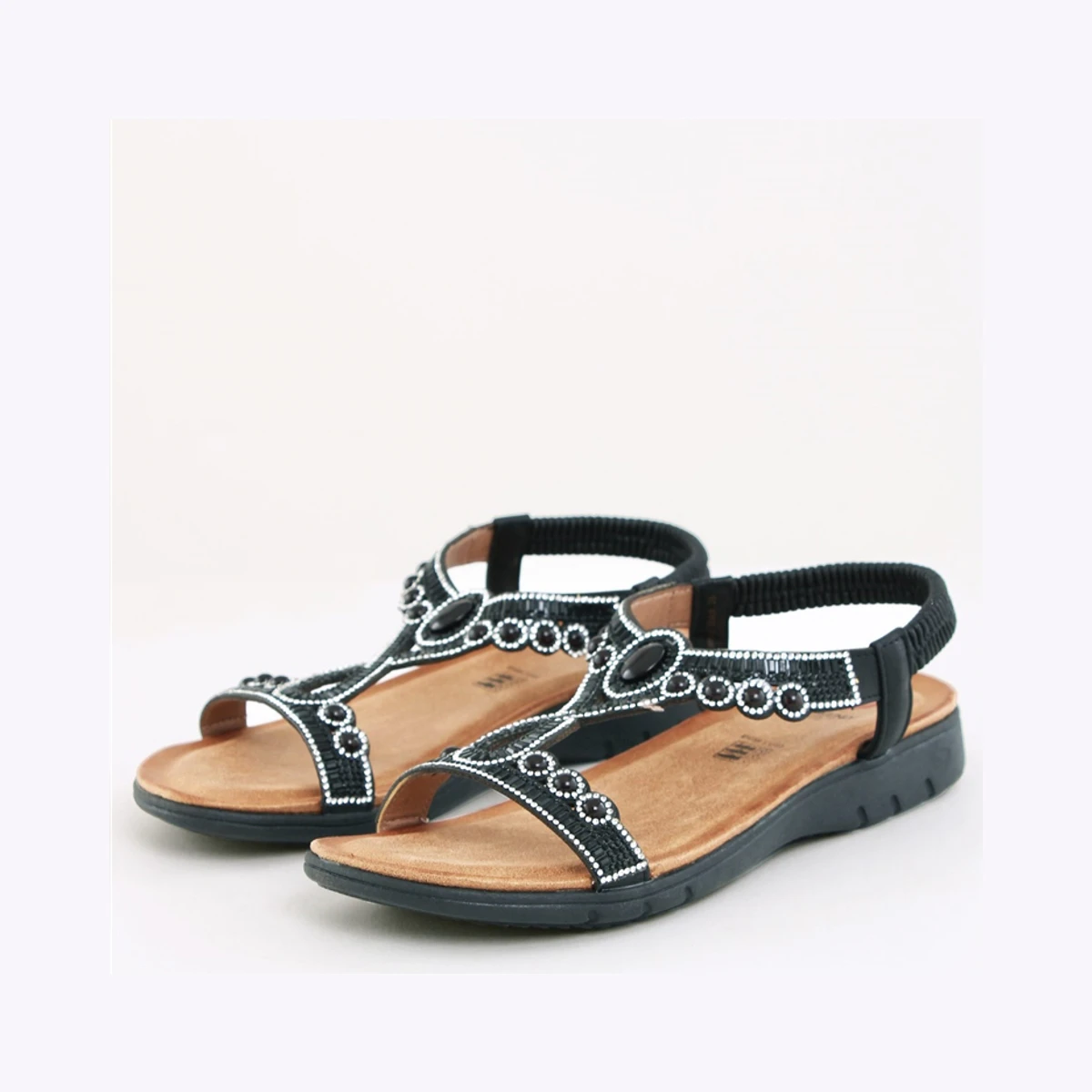 Heavenly Feet Embellished Sandal in Black