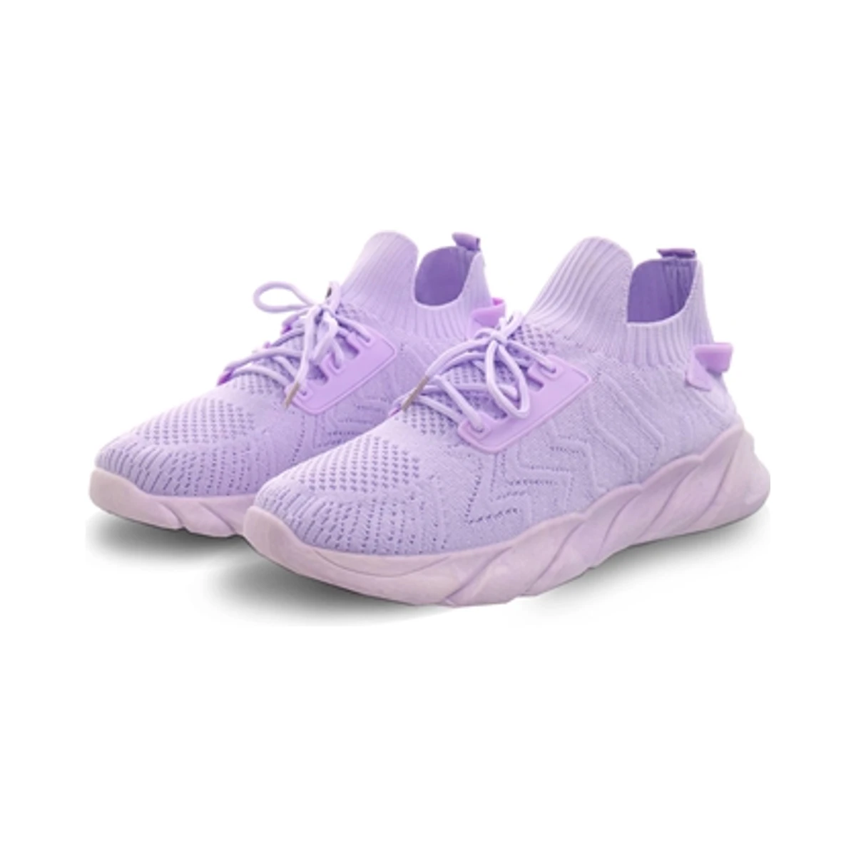 No Doubt Lace Up Texture Trainers in Purple