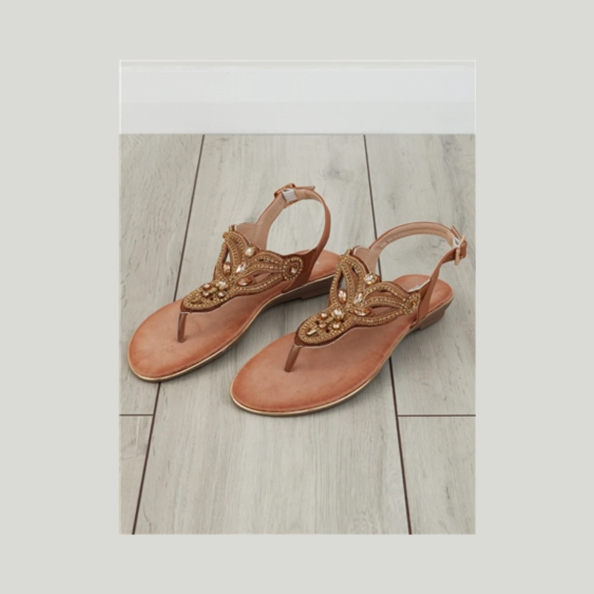 Redz Embellished Sandal in Brown