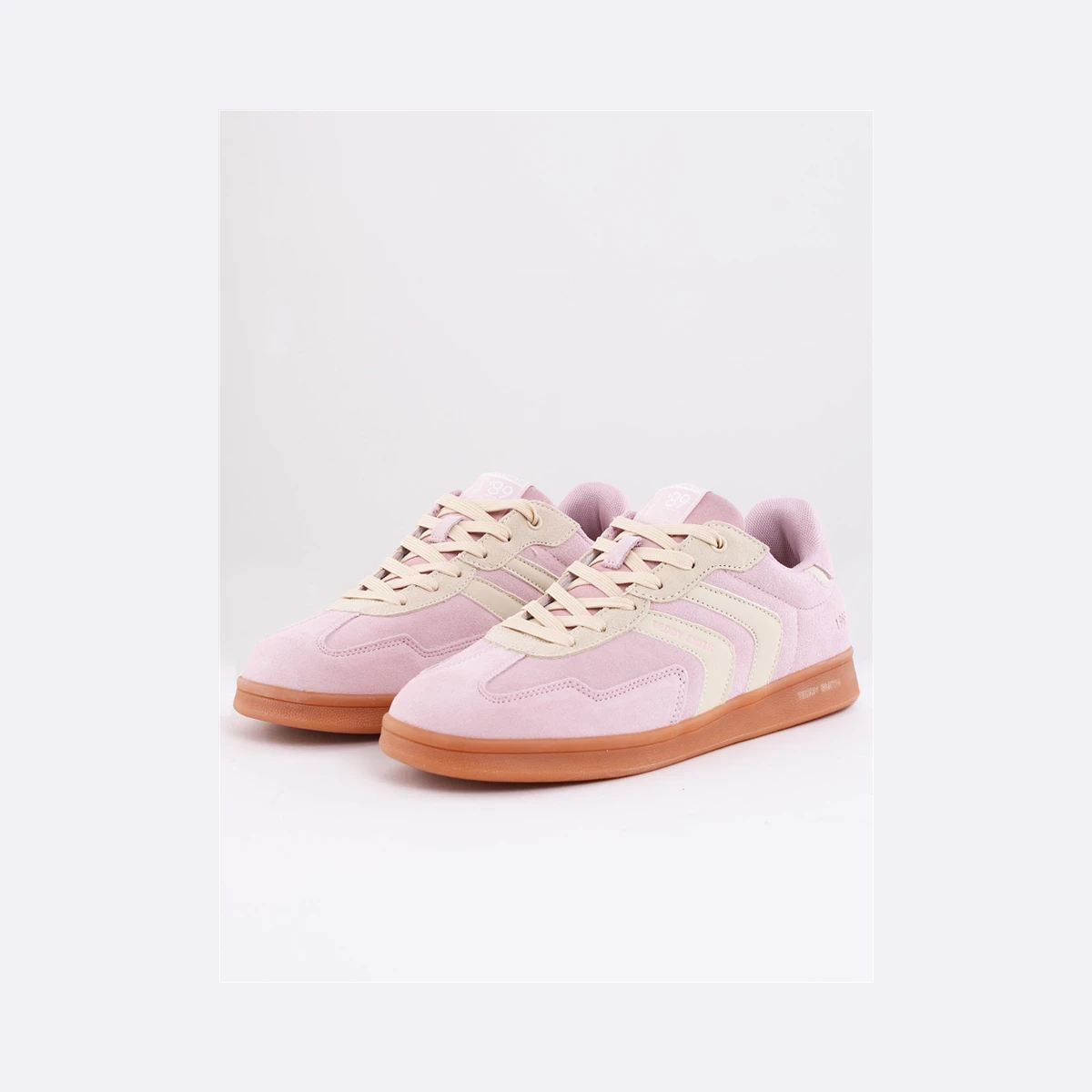 Teddy Smith Panel Lace Trainers in Pink