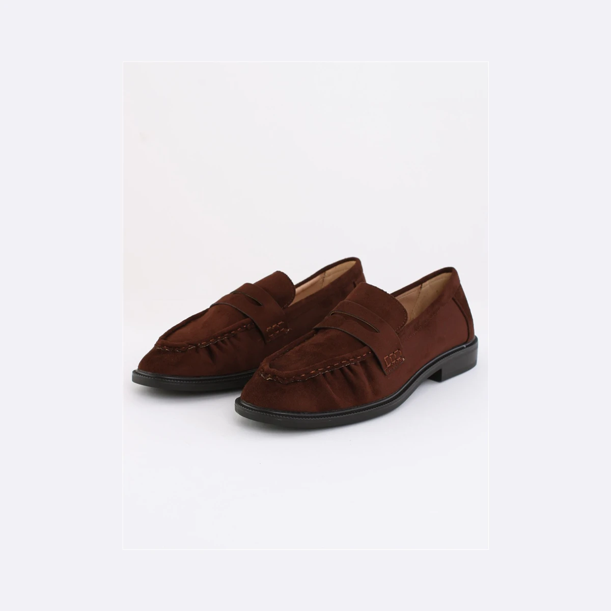 Truffle Faux Suede Loafer in Brown