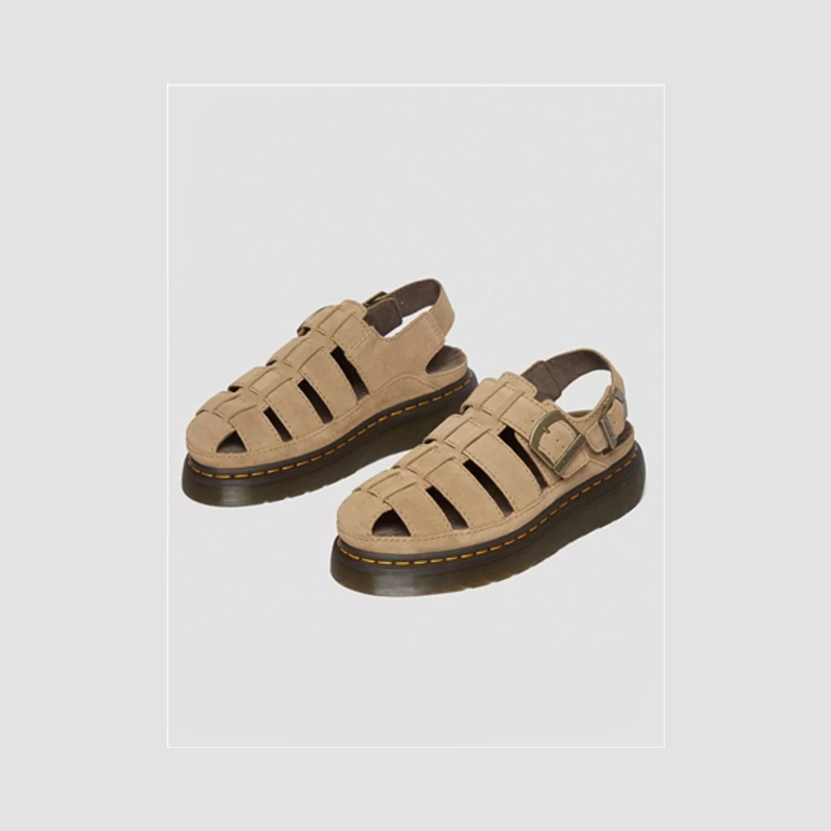 Dr. Martens Wrenlie Bronx Suede Sandal in Brown