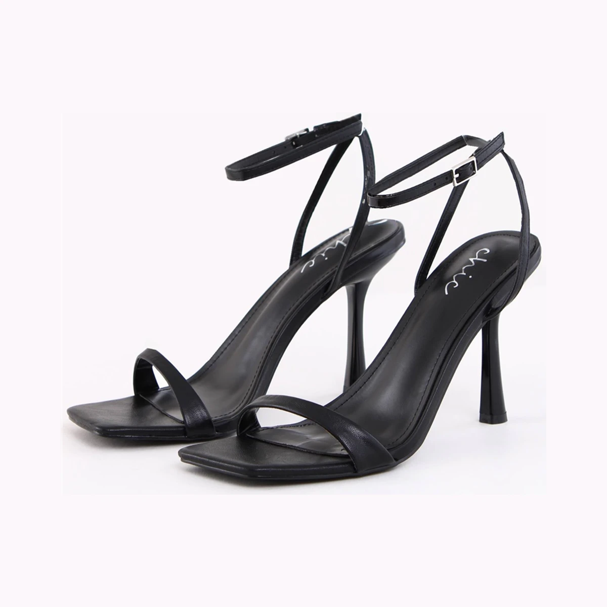 No Doubt Square Toe Heel Shoe in Black