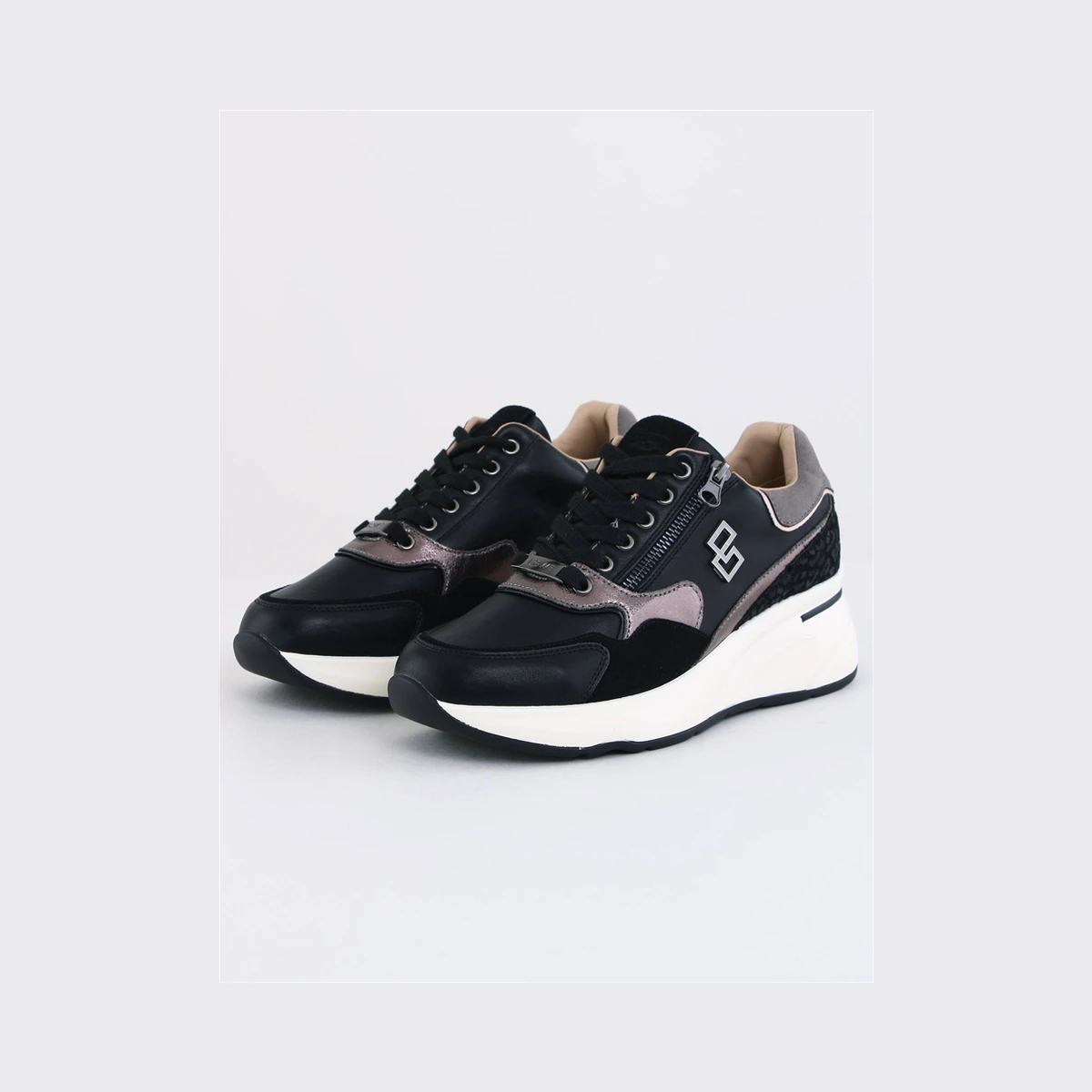 Lloyd & Pryce Wedge Trainers in Black