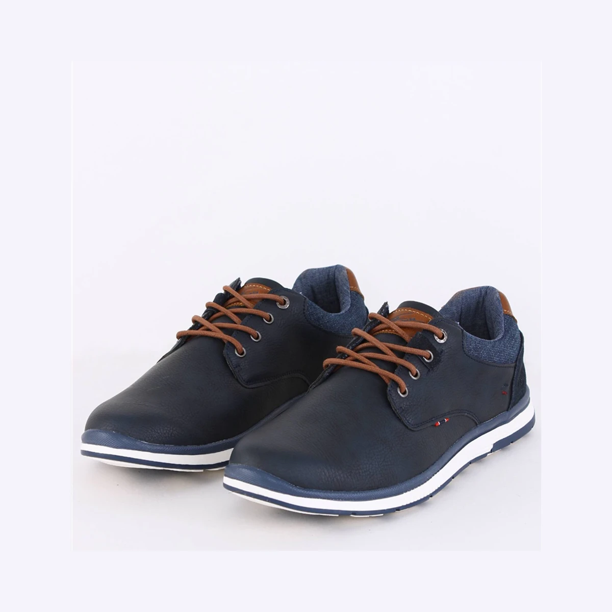 Lloyd & Pryce Burger Denim Detail Leather Look Shoe in Blue
