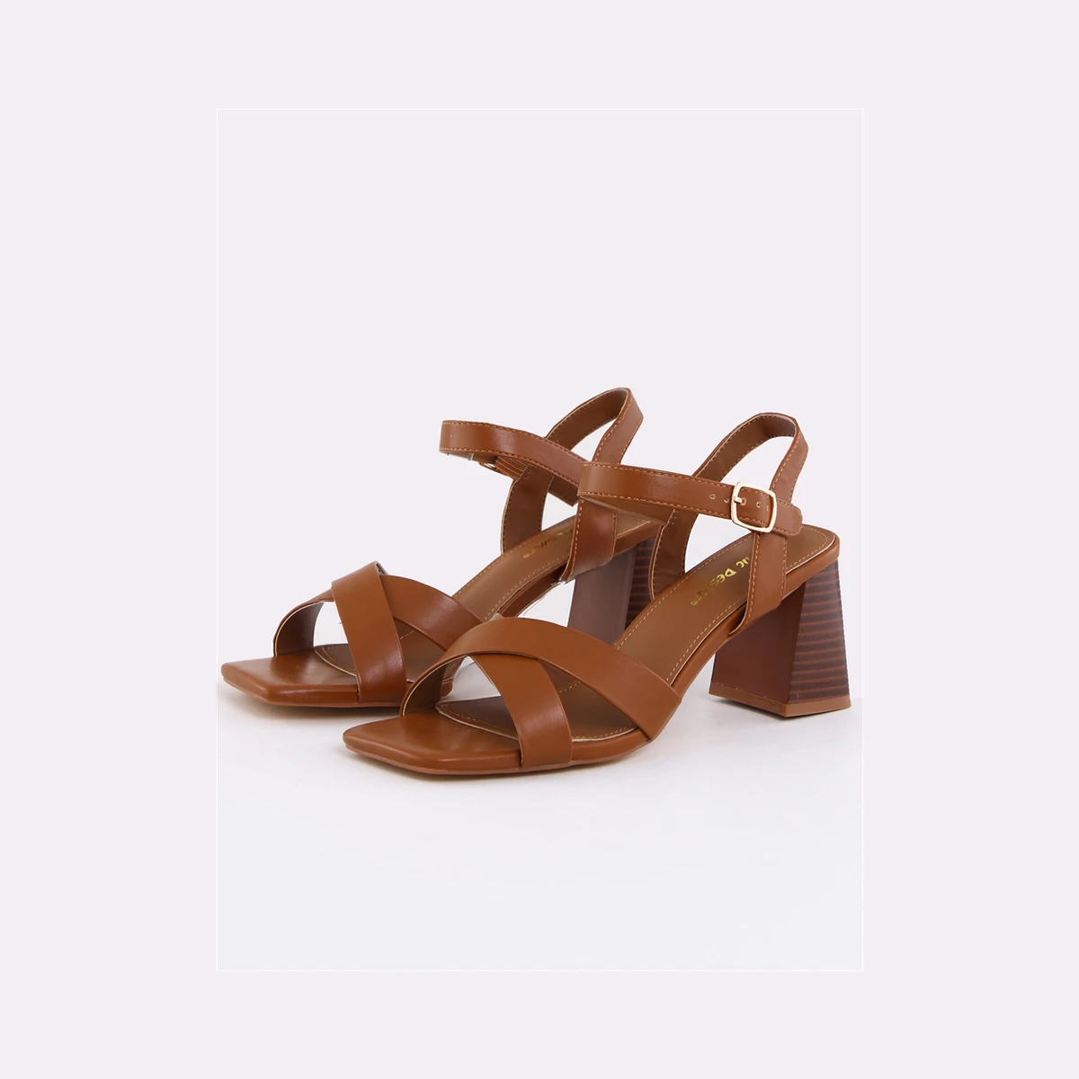Public Desire Joline Heeled Sandal in Brown
