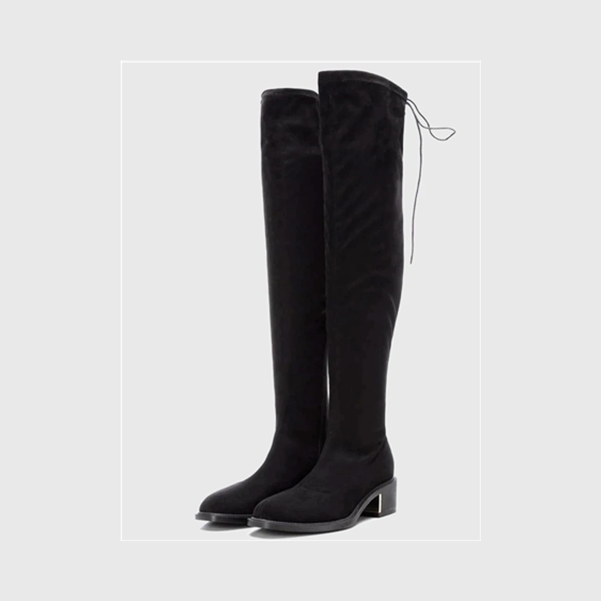 XTI Suede Knee High Boots in Black