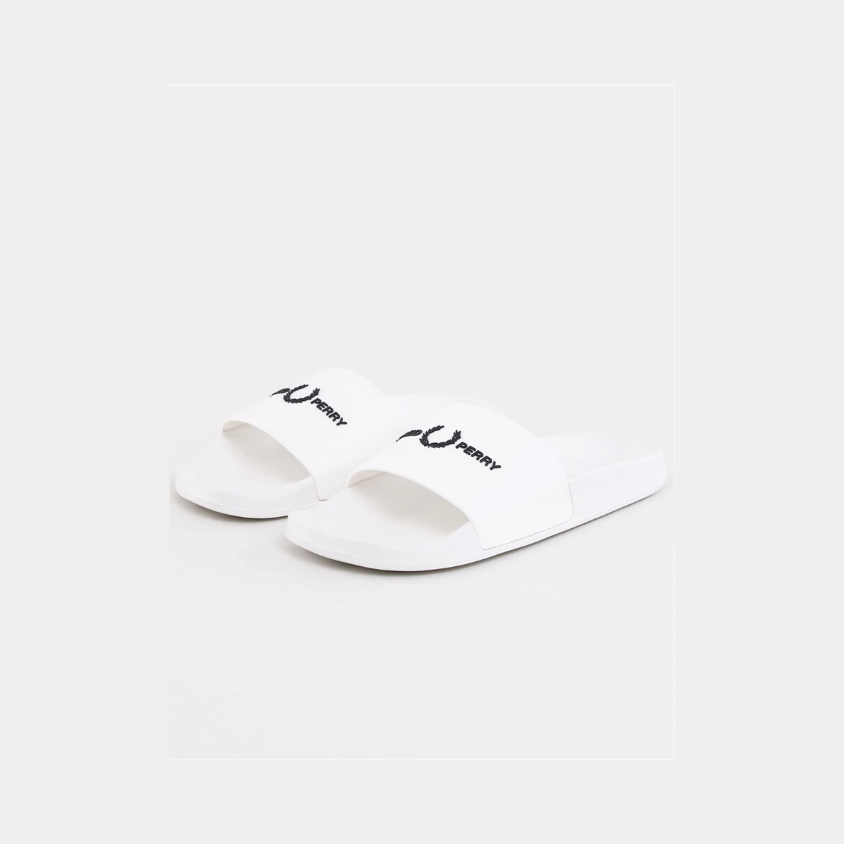 Fred Perry Branded Slides in White