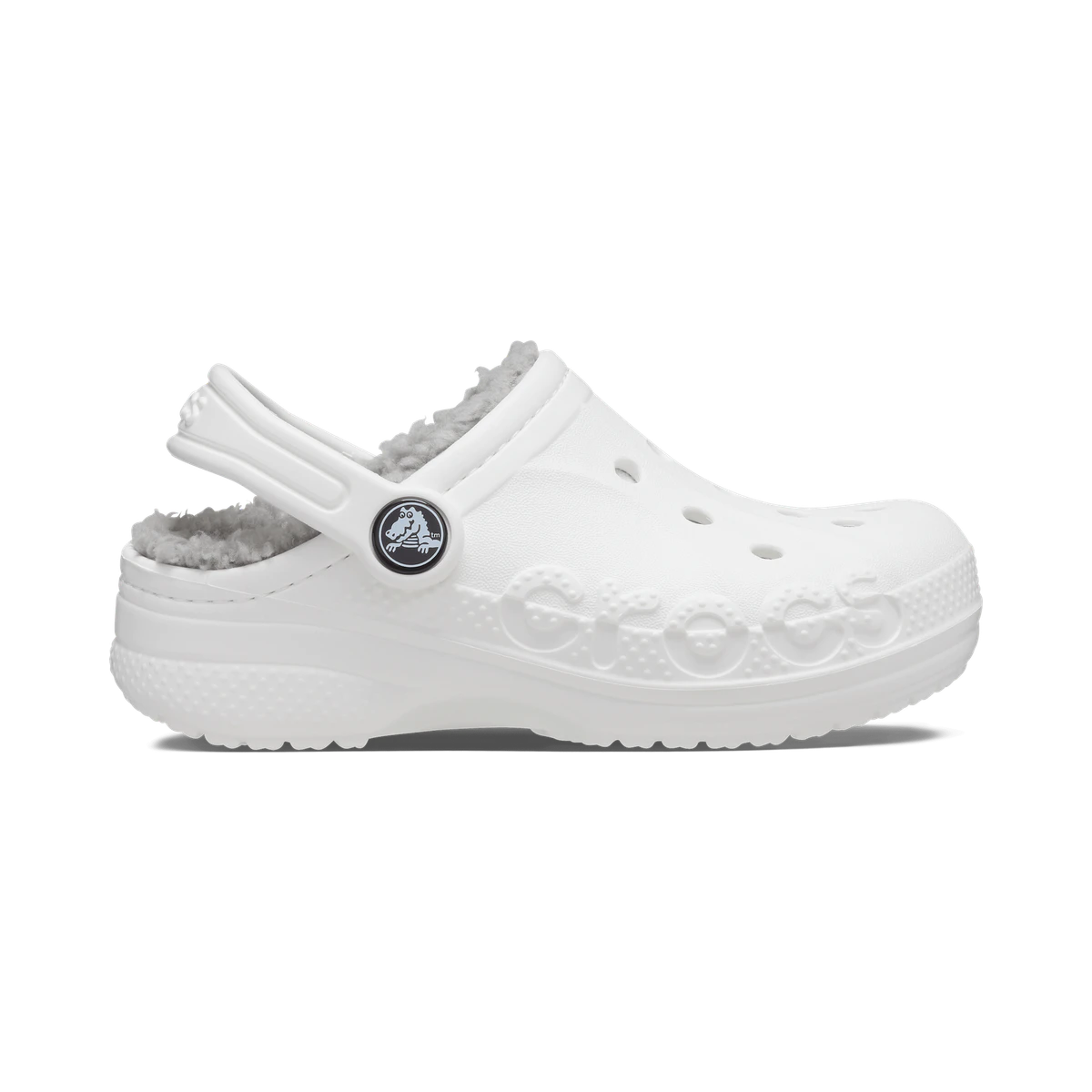 Crocs Kids&rsquo; Baya Lined Clog in Grey / White
