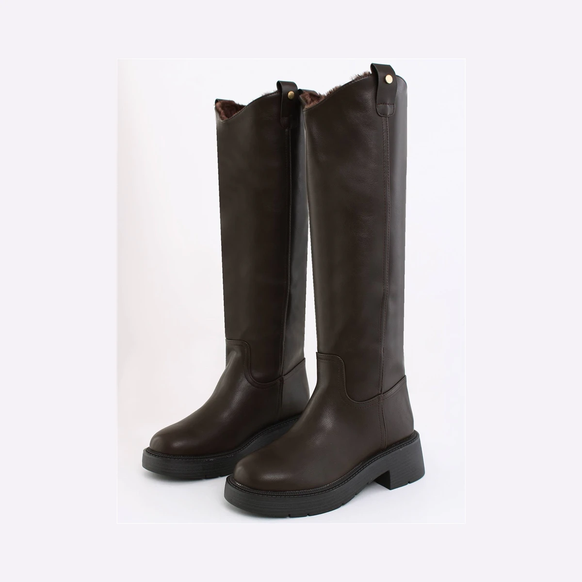 Truffle Knee High Faux Fur Lined Boot in Brown
