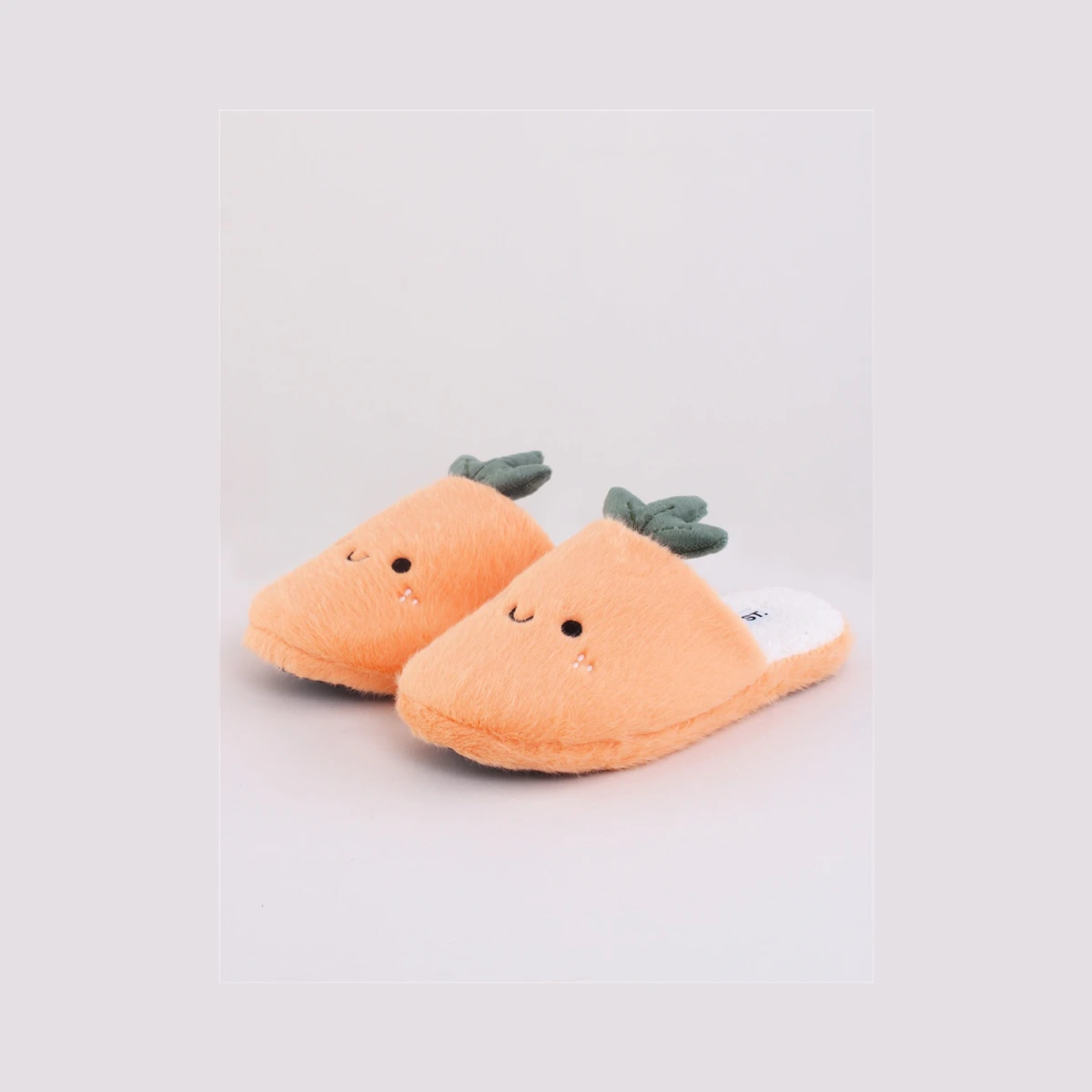 Daisy Street Fluffy Slippers in Orange