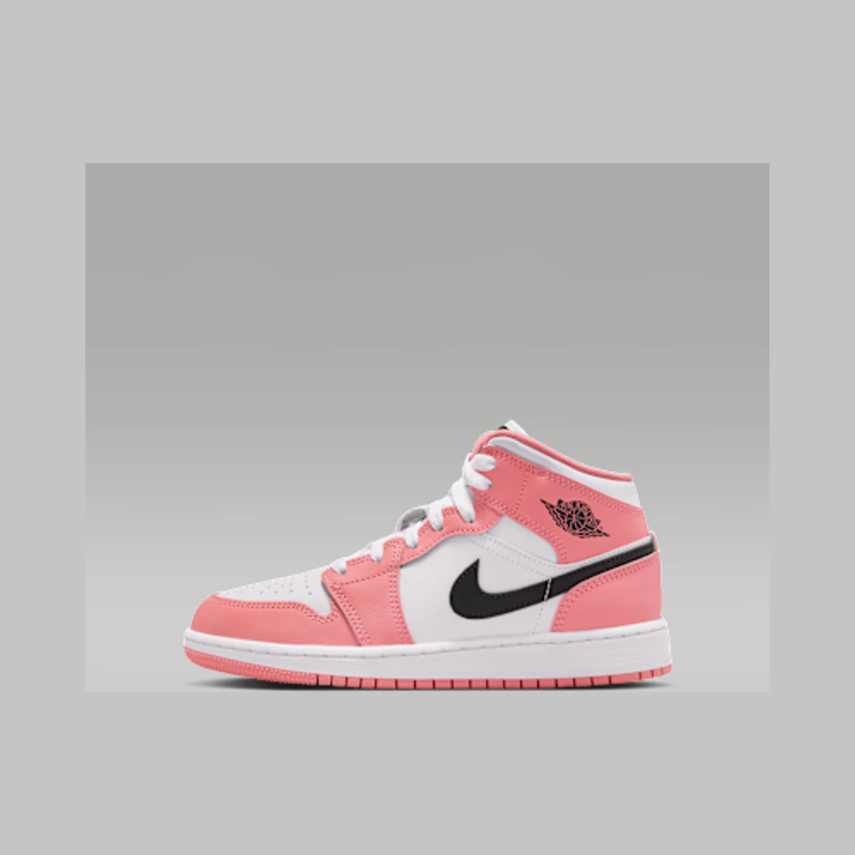 Jordan Air Jordan 1 Mid Older Kids' Shoes in Black / Pink / White