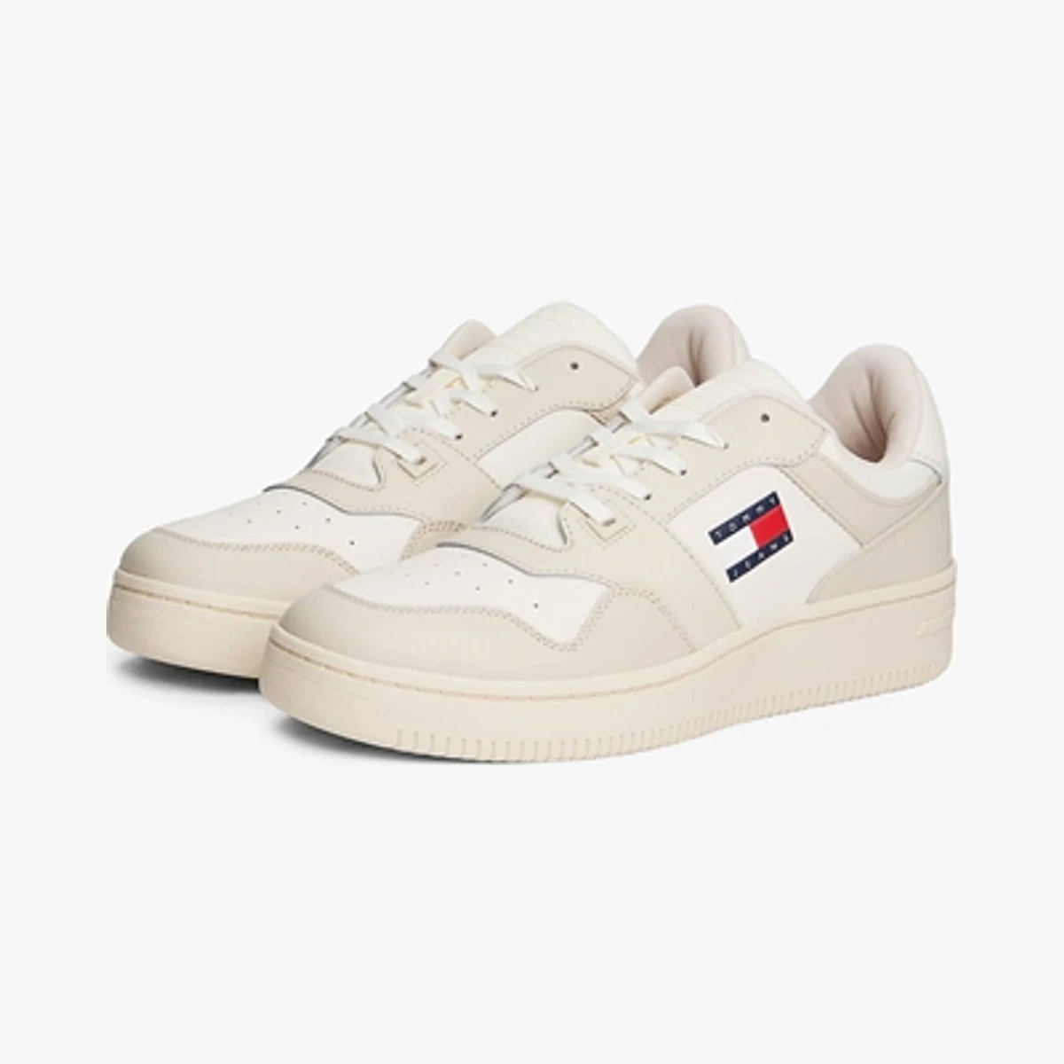 Tommy Jeans Retro Fine Cleat Basketball Trainers in White