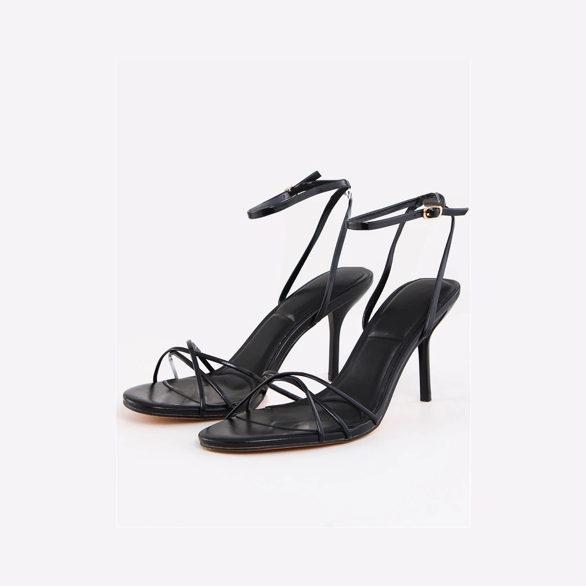 Truffle Strap Heels in Black