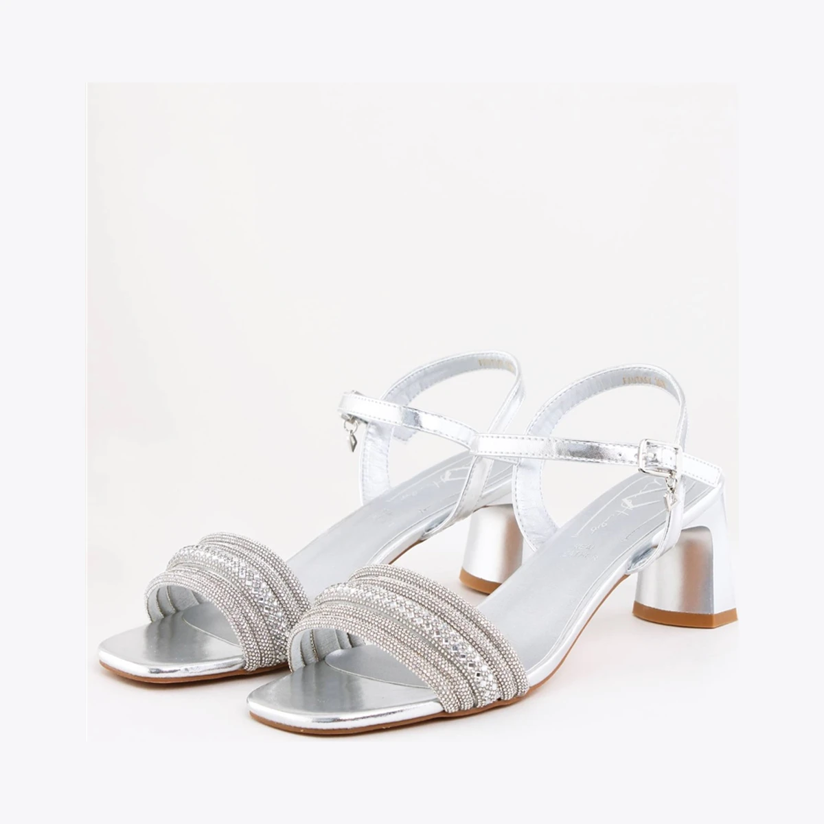 Una Healy Fantasy Diamante Strap Heels in Silver
