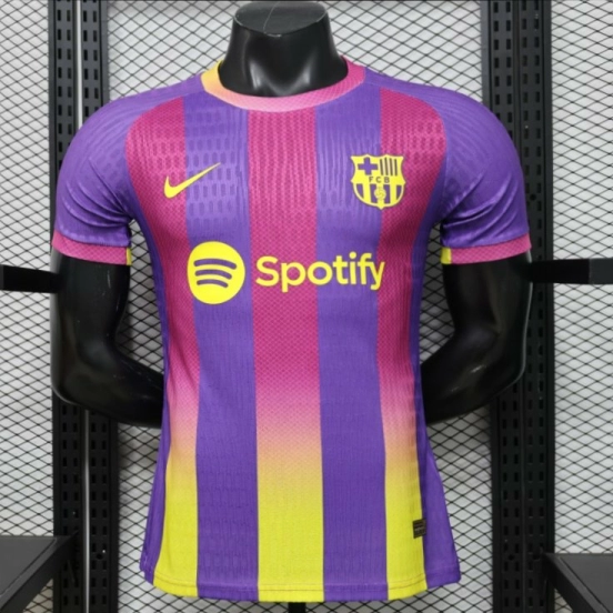 Player Version 26/27 FC Barcelona Third Purple Pink Yellow Stripe Jersey