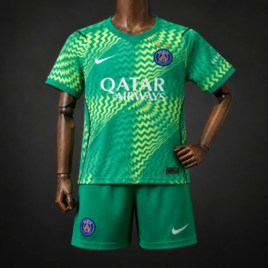 Stars 26/27 Kids PSG/Paris Saint Germain Green Goalkeeper Jersey
