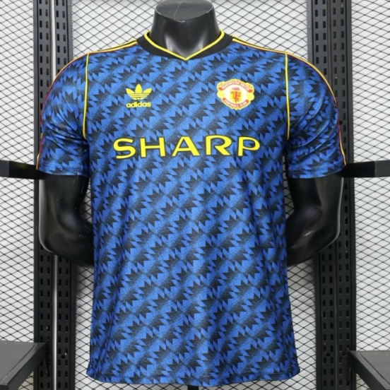 Player Version 2026 Manchester United Blue with Black Away Jersey