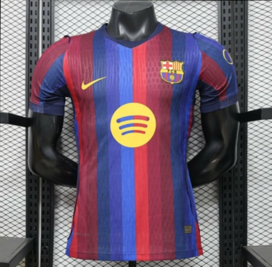 Player Version 26/27 FC Barcelona Deep Blue & Red Stripe Home Jersey