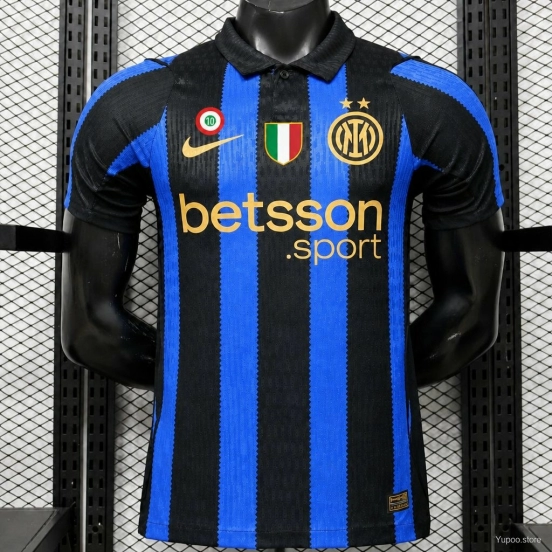 Player Version 26/27 Inter Milan Home Black & Blue Stripe Jersey